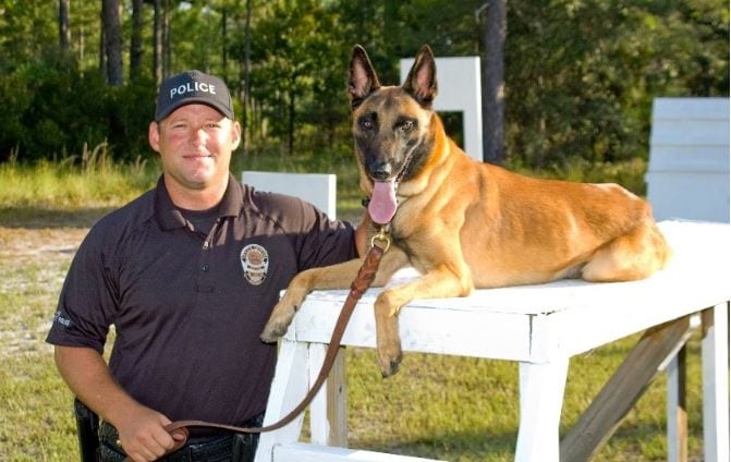 Trainer and K9 dog