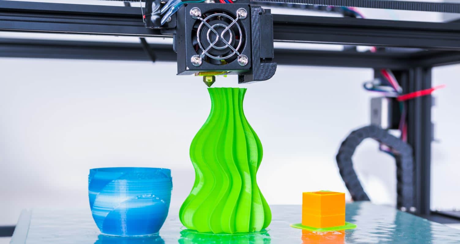 Colorful objects created with 3D printing machine